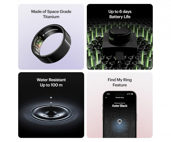 Умное кольцо ULTRAHUMAN Ring AIR (Raw Titanium) (Size 8)